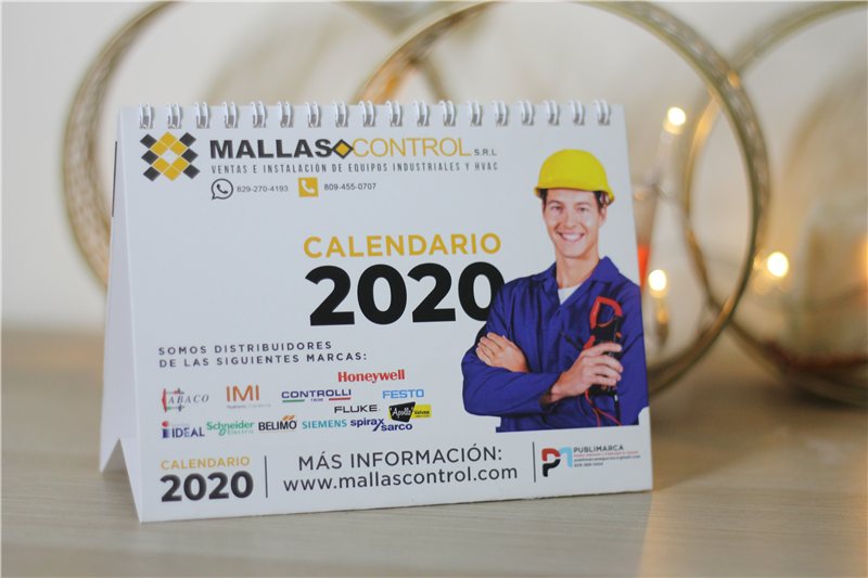 Calendarios base plegadiza Mallas Control 6 x